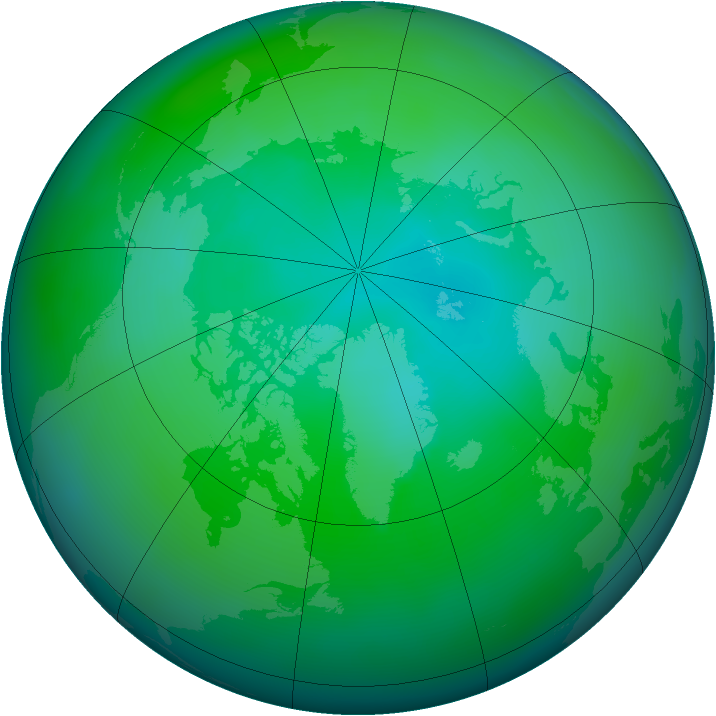 Arctic ozone map for September 2010
